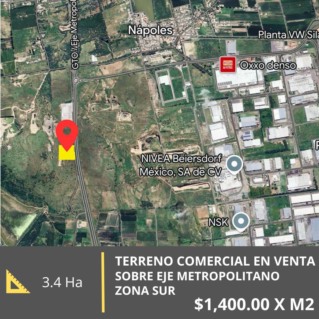 TERRENO COMERCIAL EN VENTA  (SOBE EJE METROPOLITANO)