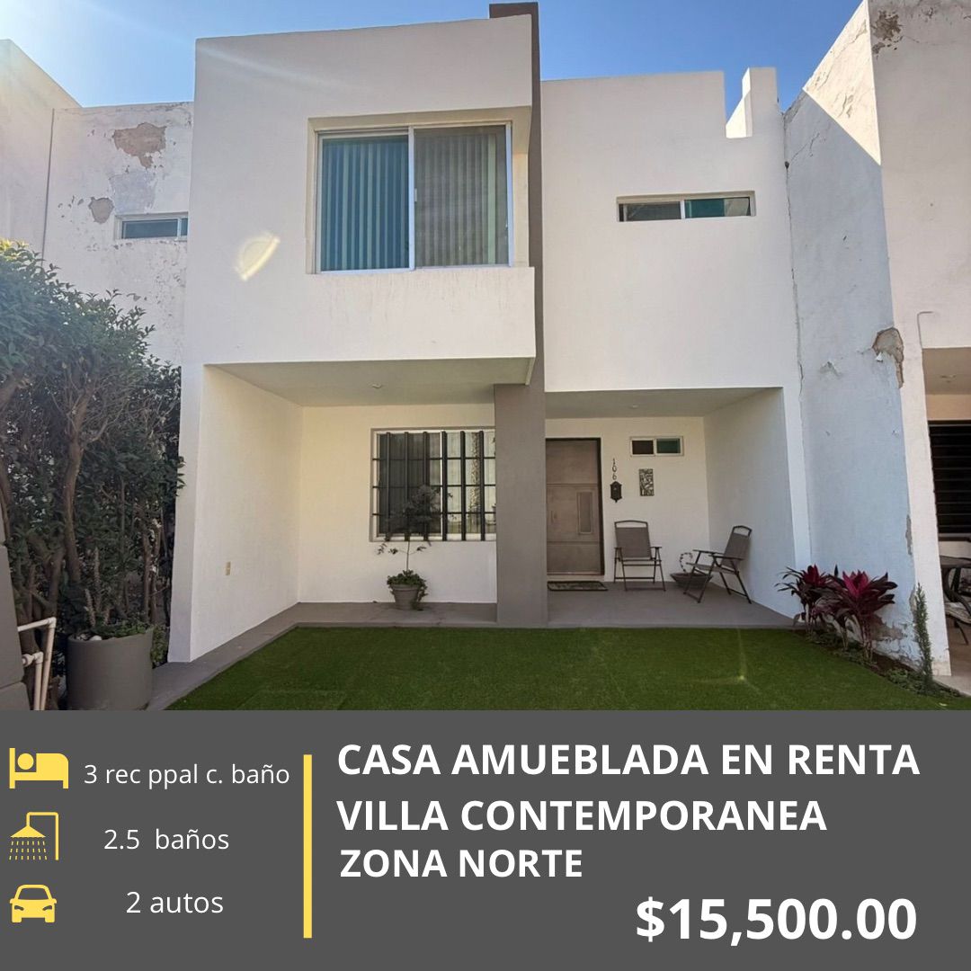 CASA AMUEBLADA EN RENTA EN VILLA CONTEMPORANEA