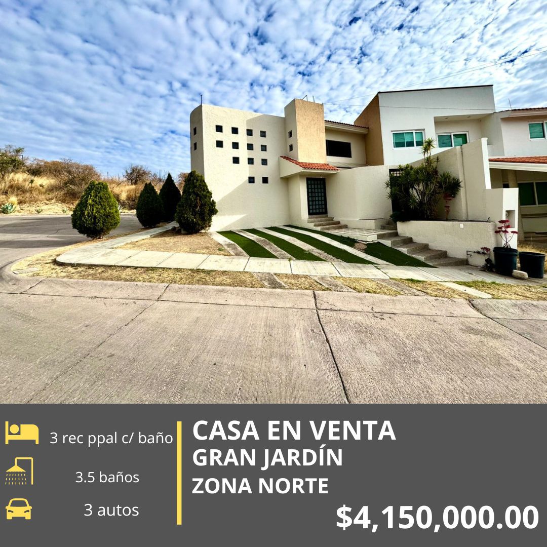 CASA EN VENTA GRAN JARDIN EN ESQUINA