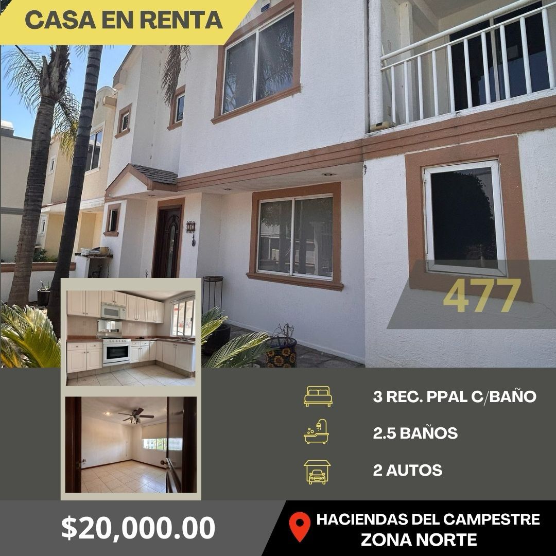 CASA EN RENTA EN HACIENDAS DEL CAMPESTRE