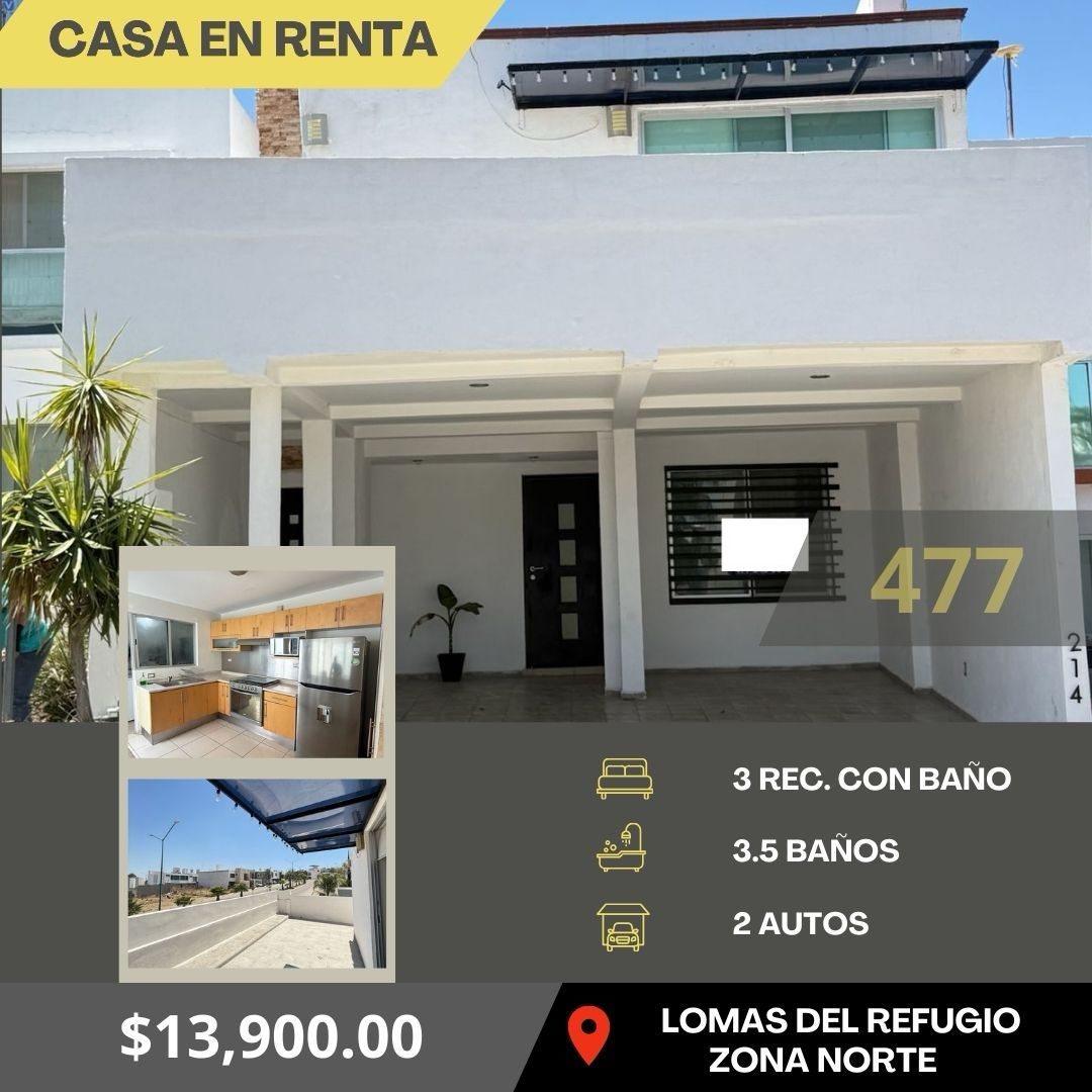 CASA EN RENTA EN LOMAS DEL REFUGIO