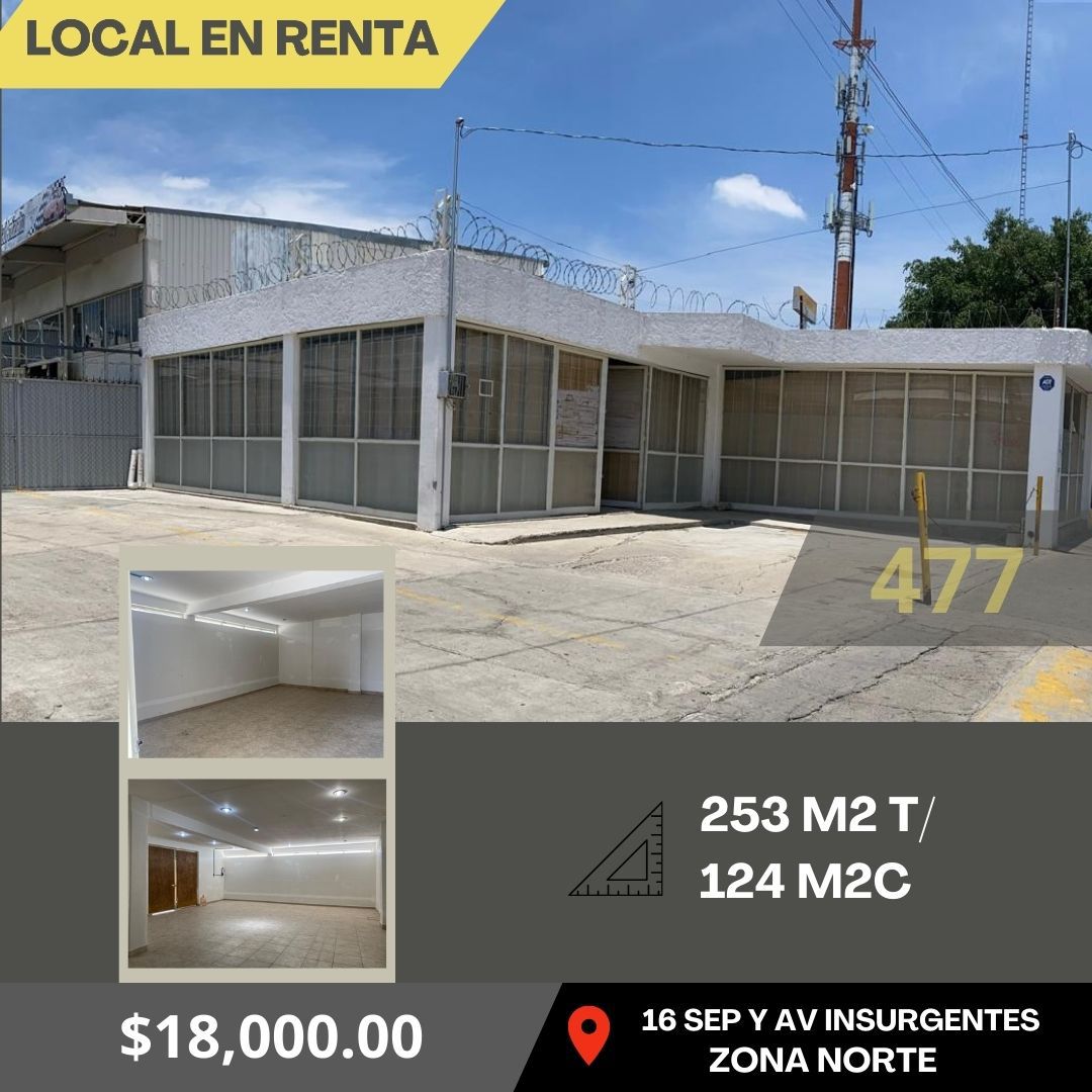 LOCAL EN RENTA SOBRE CALLE 16 DE SEPTIEMBRE