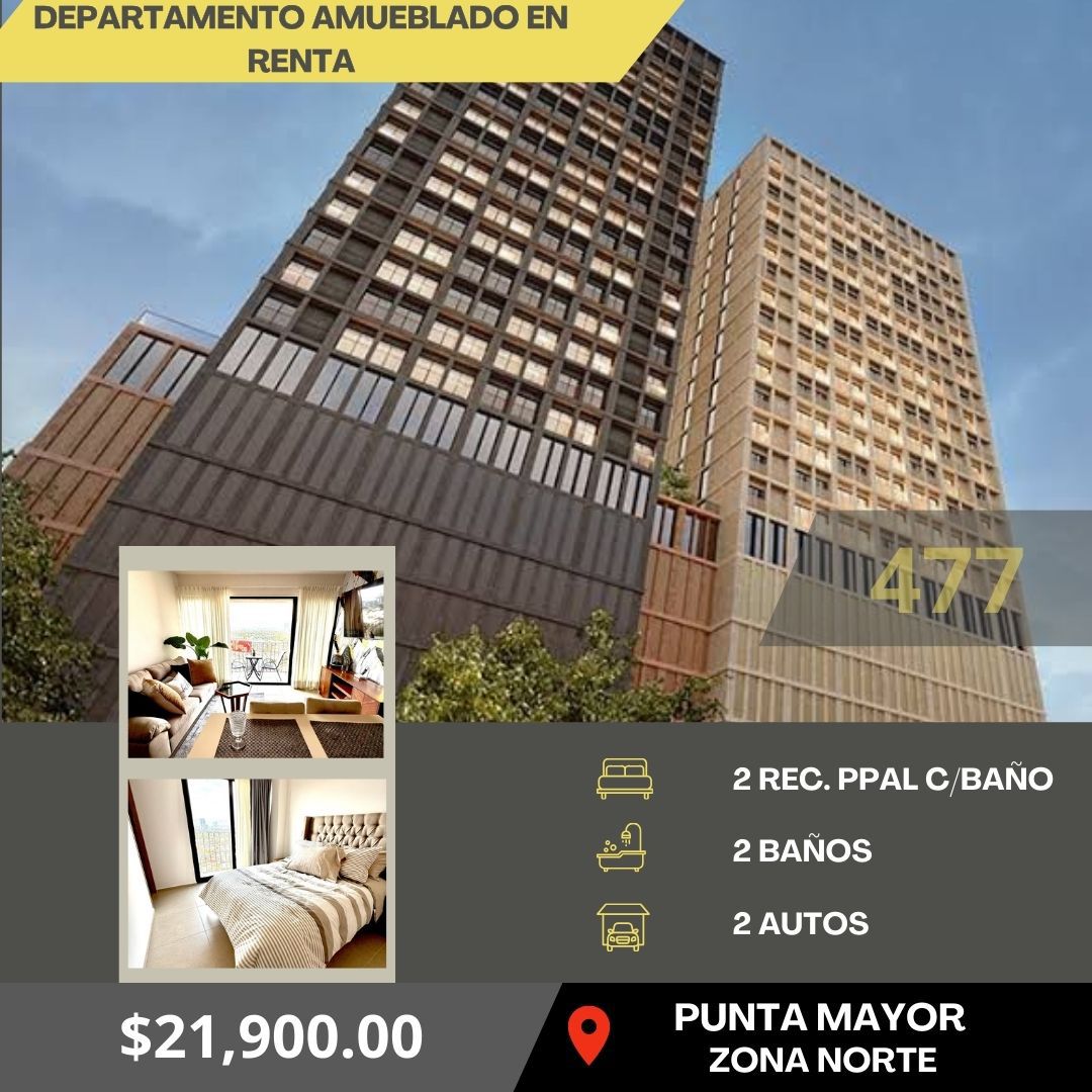 DEPARTAMENTO AMUEBLADO EN RENTA EN PUNTA MAYOR